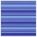 [ Thumbnail: Cornflower Blue and Dark Blue Colored Lines Fabric ]