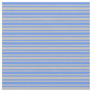 Cornflower Blue and Grey Colored Stripes Fabric
