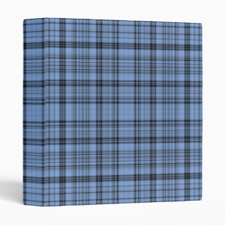 Cornflower Blue and Grey Plaid Binder