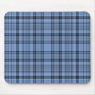 Cornflower Blue and Grey Plaid Mousepad