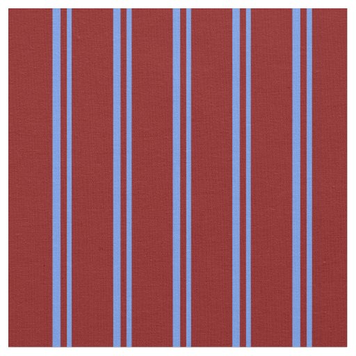 Cornflower Blue and Maroon Pattern Fabric