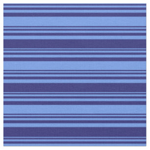 Cornflower Blue and Midnight Blue Colored Lines Fabric