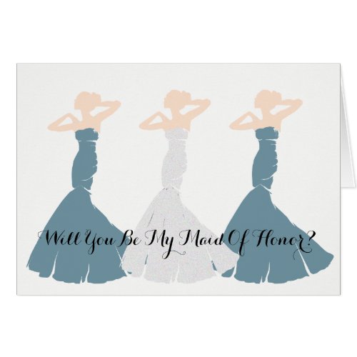 Cornflower Blue Be My Maid Of Honor Party Note