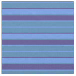 [ Thumbnail: Cornflower Blue, Blue, and Dark Slate Blue Lines Fabric ]