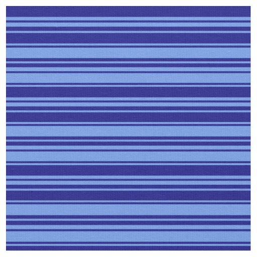 Cornflower Blue & Blue Stripes/Lines Pattern Fabric