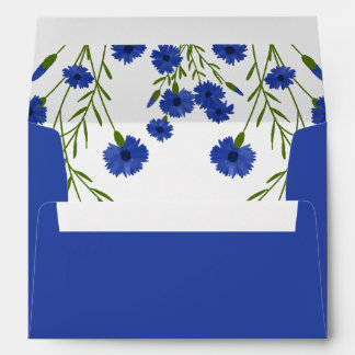 Cornflower Blue Botanical Wedding Envelope