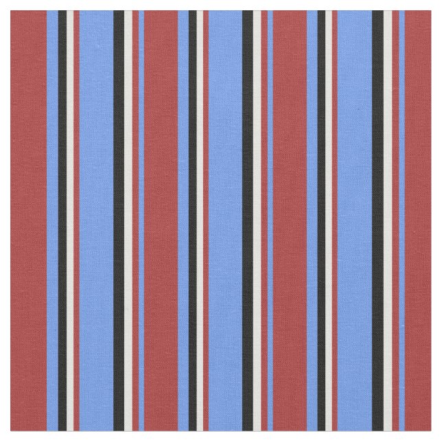 Cornflower Blue, Brown, Light Cyan, and Black Fabric (Close Up)