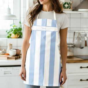 Cornflower Blue Candy Stripe Apron