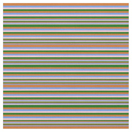 Cornflower Blue, Chocolate, Dark Green & Pink Fabric