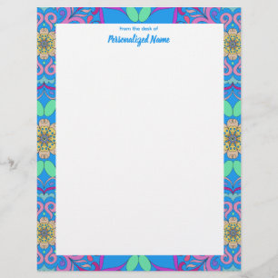 Cornflower Blue Fiesta Unlined  Letterhead
