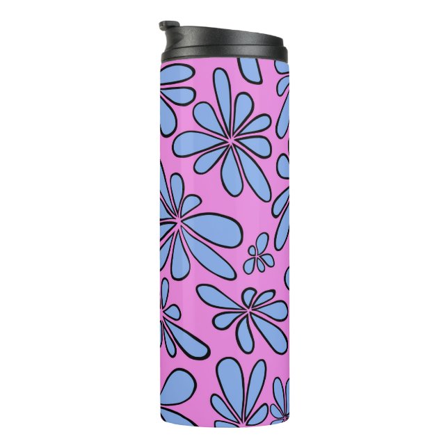 Cornflower blue free spirit floral thermal tumbler (Rotated Right)
