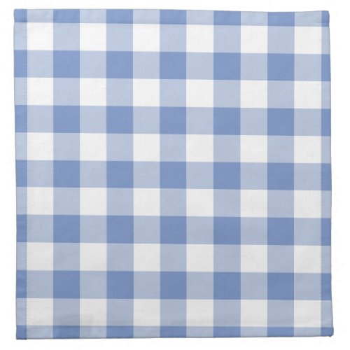 Cornflower Blue Gingham Check Plaid Pattern Cloth Napkin