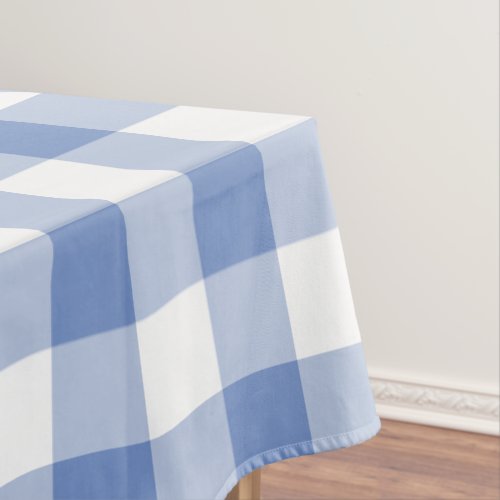 Cornflower Blue Gingham Check Plaid Pattern Tablecloth