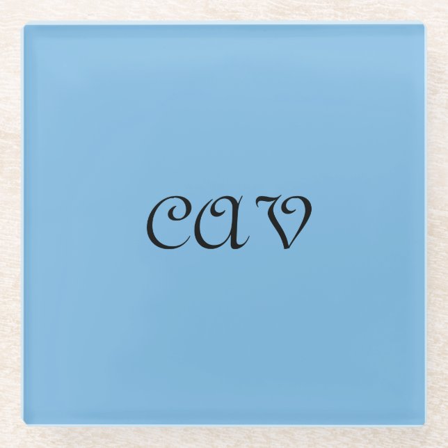 Cornflower Blue  Glass Coaster (Front)