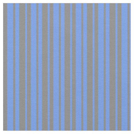 Cornflower Blue & Gray Lines Fabric
