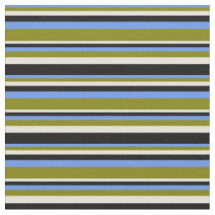 Cornflower Blue, Green, Beige & Black Colored Fabric