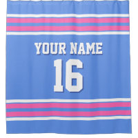 Cornflower Blue Hot Pink Wht Stripes Sports Jersey