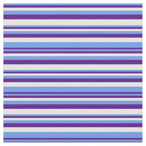 Cornflower Blue, Indigo, and White Stripes Fabric