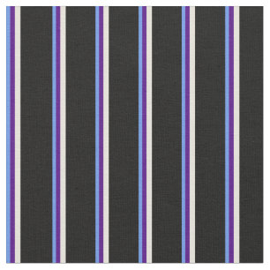Cornflower Blue, Indigo, Beige & Black Colored Fabric