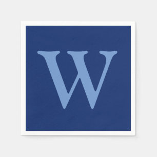 Cornflower Blue Initial Letter   Sapphire Blue Napkins