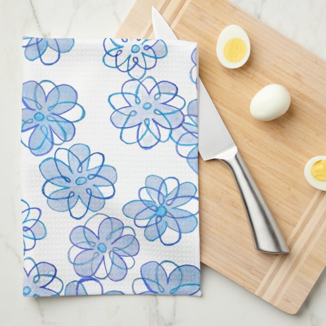 Cornflower Blue Kitchen Towel (Quarter Fold)