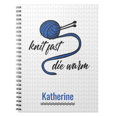 Cornflower Blue Knit Fast Die Warm Notebook