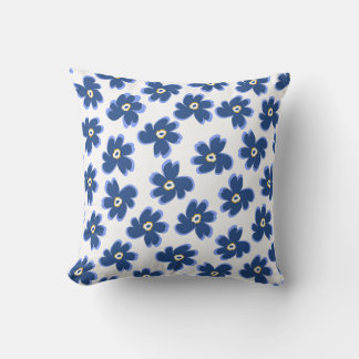 Cornflower Blue Kukka Throw Pillow