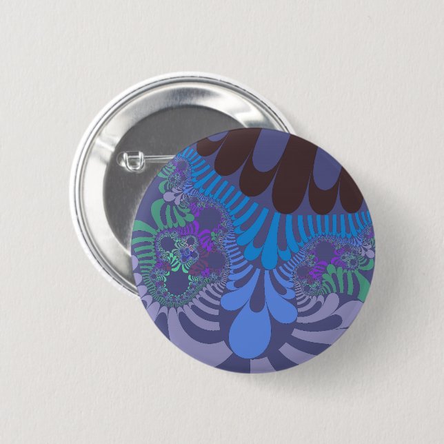 Cornflower Blue Mod Pinback Button (Front & Back)