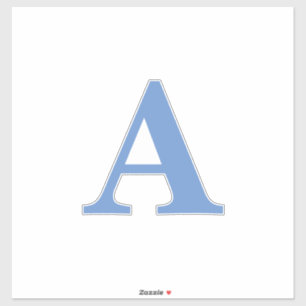 Cornflower Blue Monogram Initial White Custom Cute Sticker