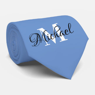 Cornflower Blue Monogramed Necktie