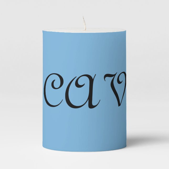 Cornflower Blue  Pillar Candle (Front)