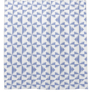 Cornflower Blue Pinwheel Shower Curtain