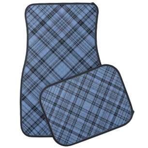 Cornflower Blue Plaid Car Floor Mats