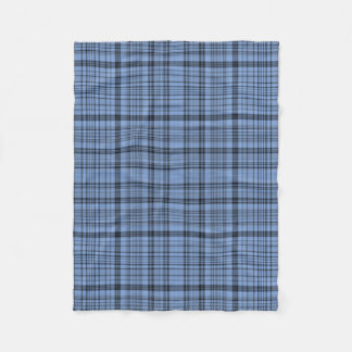 Cornflower Blue Plaid Fleece Blanket
