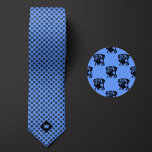 Cornflower Blue Pug Pattern Neck Tie<br><div class="desc">This colorful and whimsical pug pattern neck tie will thrill any pug dad who wants to make a personalized fashion statement with his favorite breed and a one of a kind monogram. Be sure to check out our matching socks featuring the same pug pattern.</div>