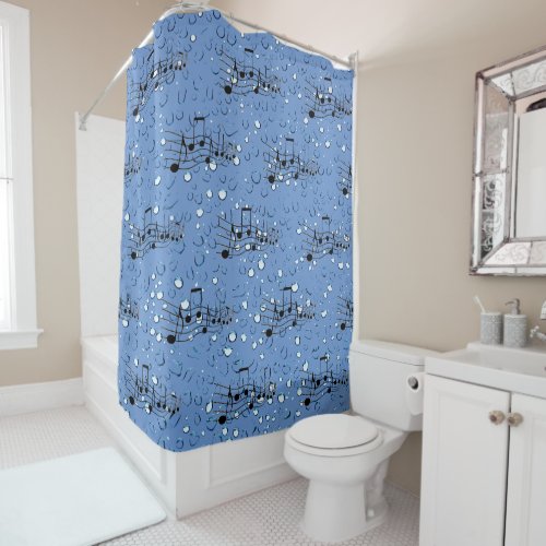 Cornflower Blue _ Singing in the Shower Musical  Shower Curtain