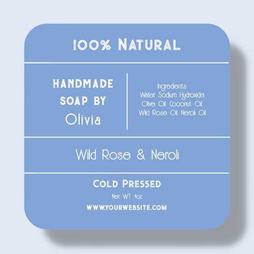 Cornflower Blue  Soap Ingredient Product Labels