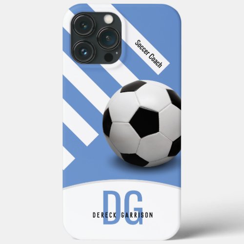 cornflower blue Soccer  Football iPhone 13 Pro Max Case