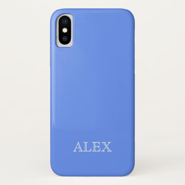 CORNFLOWER BLUE Solid Background iPhone X Case (Back)