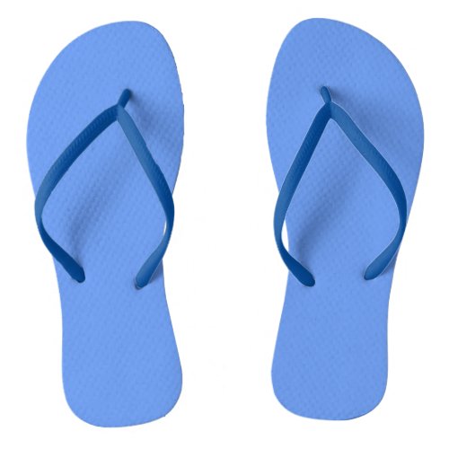 Cornflower Blue Solid Color Flip Flops