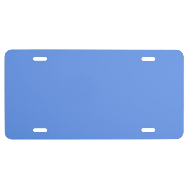 Cornflower Blue Solid Color License Plate (Front)