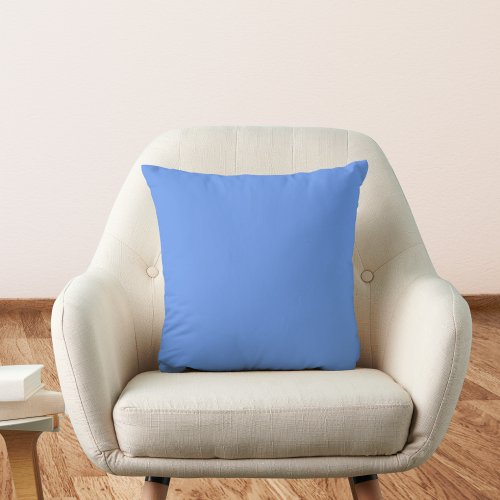 Cornflower Blue Solid Color Throw Pillow