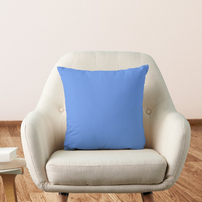 Cornflower Blue Solid Color Throw Pillow (Creator Uploaded)