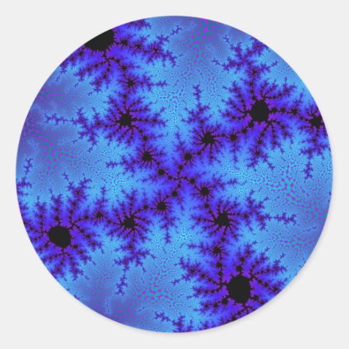 Cornflower Blue Speckle Classic Round Sticker