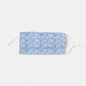 Cornflower Blue Swirls Adult Cloth Face Mask (Front, Folded)