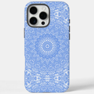 Cornflower Blue Symmetry Mandala iPhone 16 Pro Max Case