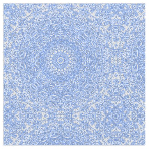 Cornflower Blue Symmetry Mandala Fabric