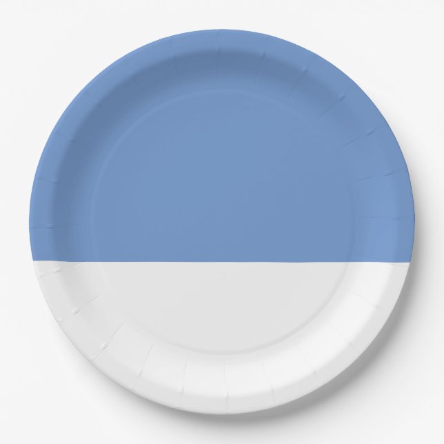 Cornflower Blue Wedding Paper Plates (Front)