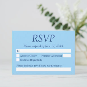 Cornflower Blue Wedding RSVP Card