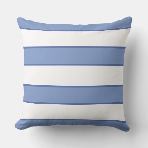 Cornflower Blue White Nautical Elegant Modern Outdoor Pillow